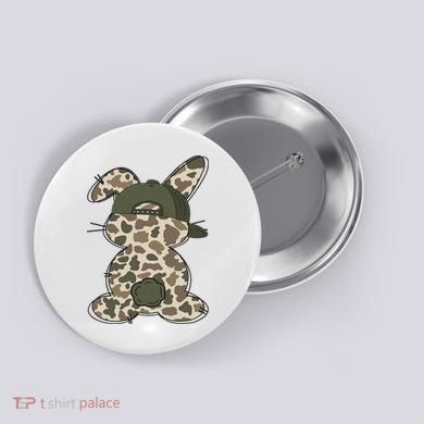 Boy Bunny Rabbit Duck Camo Camouflage Hat Ball Cap Easter Button