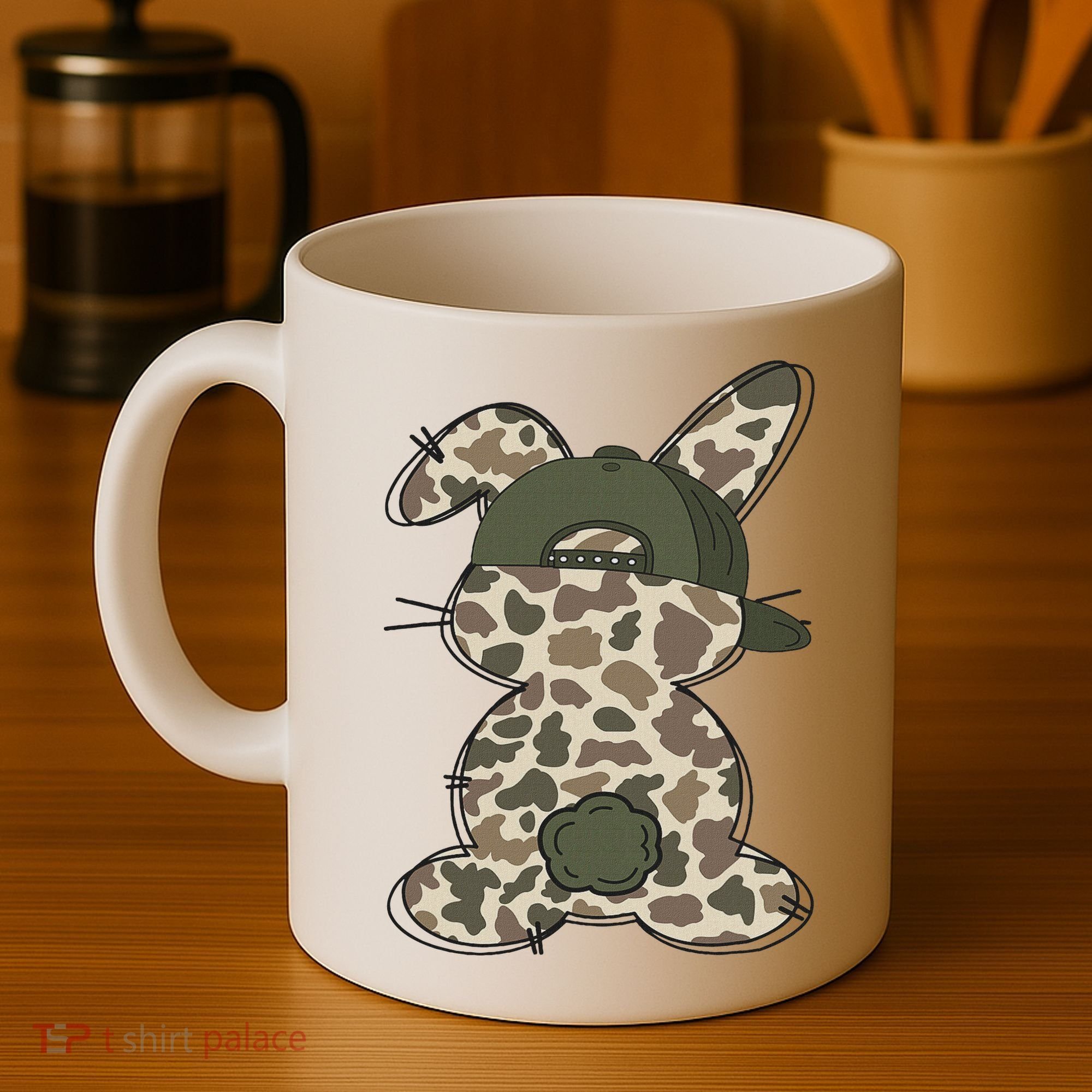 Boy Bunny Rabbit Duck Camo Camouflage Hat Ball Cap Easter Coffee Mug