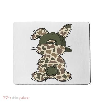Boy Bunny Rabbit Duck Camo Camouflage Hat Ball Cap Easter Mousepad