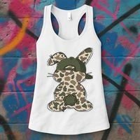 Boy Bunny Rabbit Duck Camo Camouflage Hat Ball Cap Easter Women's Tank Top thumb 3