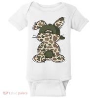 Boy Bunny Rabbit Duck Camo Camouflage Hat Ball Cap Easter Baby Bodysuit thumb 0