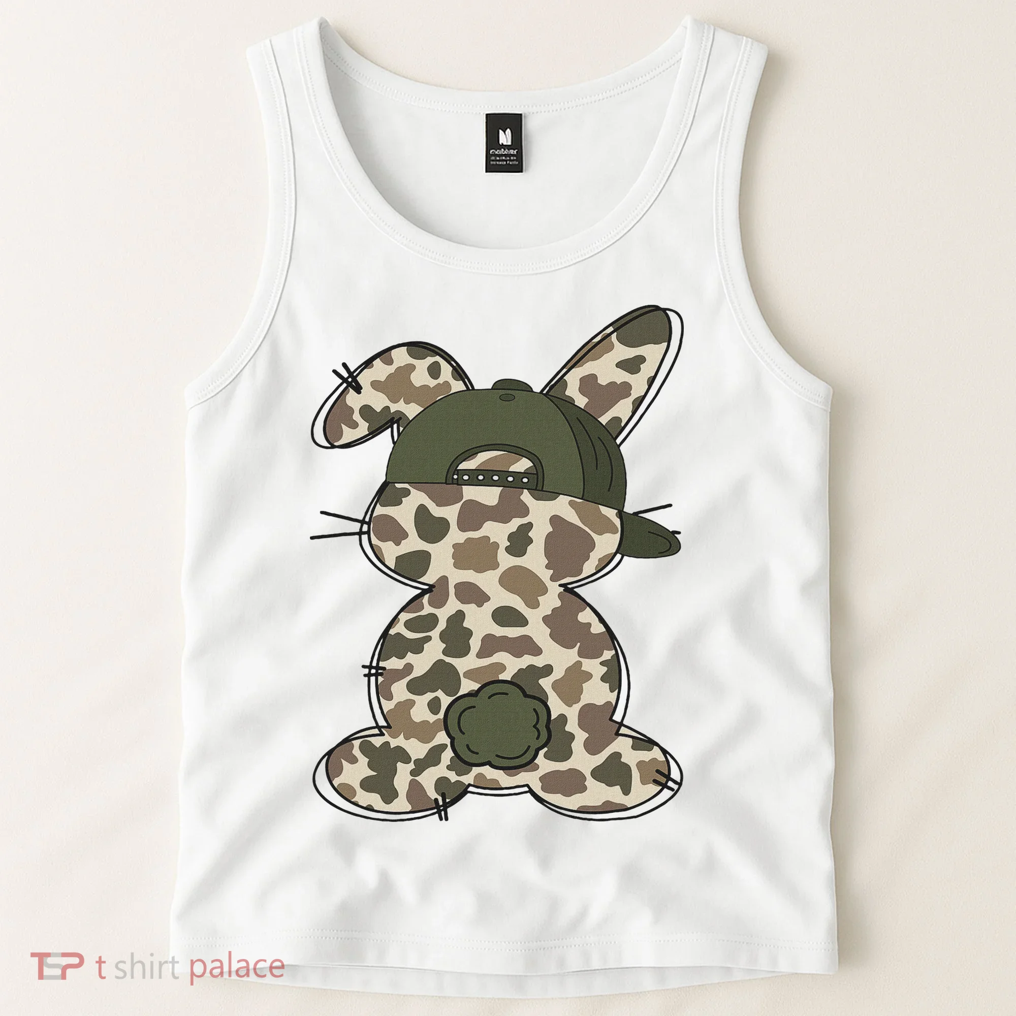 Boy Bunny Rabbit Duck Camo Camouflage Hat Ball Cap Easter Tank Top