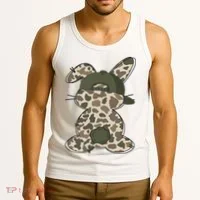 Boy Bunny Rabbit Duck Camo Camouflage Hat Ball Cap Easter Tank Top thumb 3