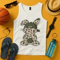 Boy Bunny Rabbit Duck Camo Camouflage Hat Ball Cap Easter Tank Top thumb 4