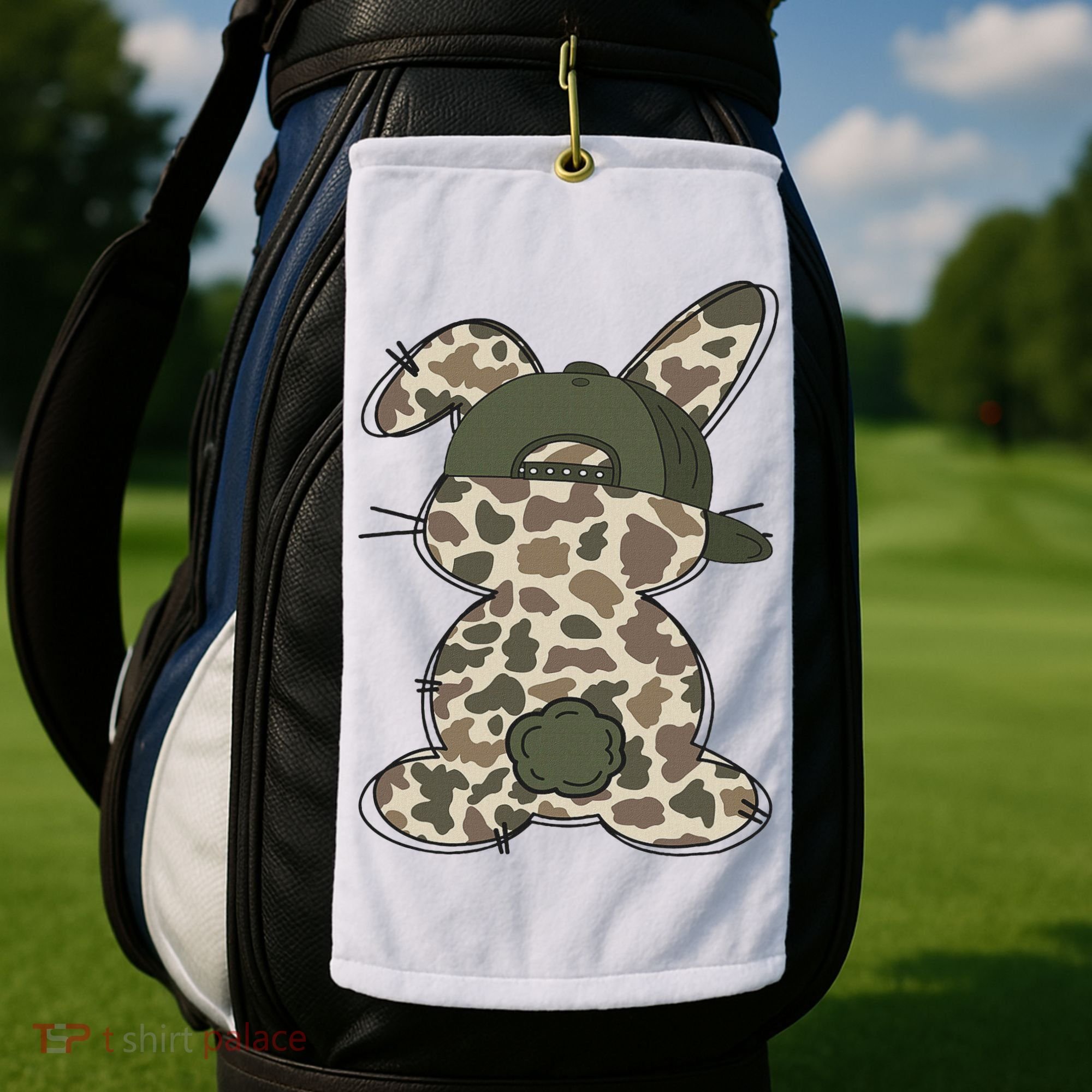 Boy Bunny Rabbit Duck Camo Camouflage Hat Ball Cap Easter Golf Towel