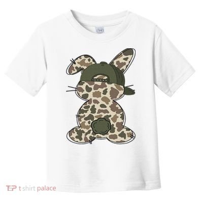Boy Bunny Rabbit Duck Camo Camouflage Hat Ball Cap Easter Toddler T-Shirt