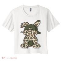 Boy Bunny Rabbit Duck Camo Camouflage Hat Ball Cap Easter Women's Crop Top Tee thumb 0