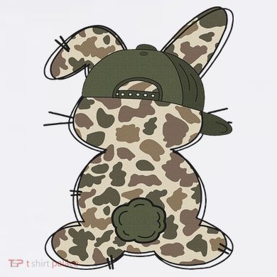 Boy Bunny Rabbit Duck Camo Camouflage Hat Ball Cap Easter Women's Crop Top Tee