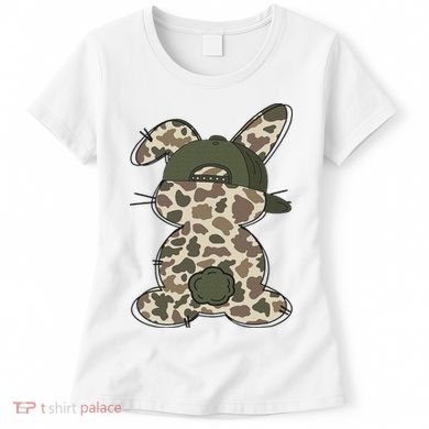 Boy Bunny Rabbit Duck Camo Camouflage Hat Ball Cap Easter Women's T-Shirt