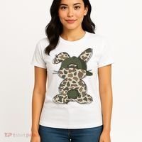 Boy Bunny Rabbit Duck Camo Camouflage Hat Ball Cap Easter Women's T-Shirt thumb 4