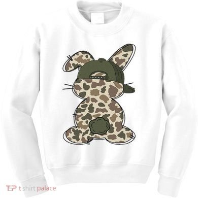 Boy Bunny Rabbit Duck Camo Camouflage Hat Ball Cap Easter Kids Sweatshirt