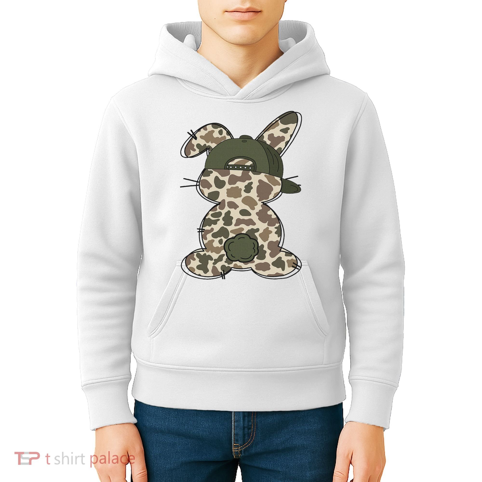 Boy Bunny Rabbit Duck Camo Camouflage Hat Ball Cap Easter Kids Hoodie