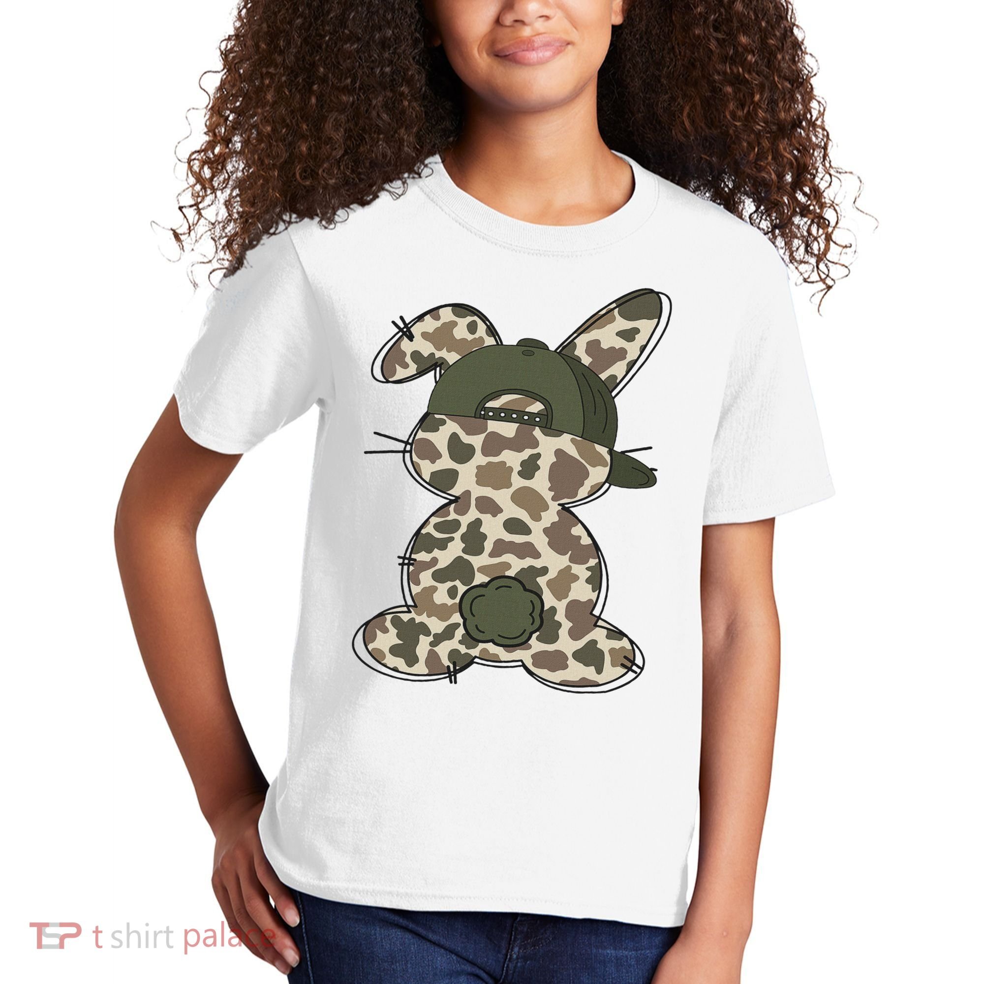Boy Bunny Rabbit Duck Camo Camouflage Hat Ball Cap Easter Kids T-Shirt