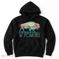 Bison Buffalo Retro Wyoming Wy Mountains Retro Hoodie thumb 0