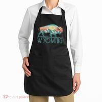 Bison Buffalo Retro Wyoming Wy Mountains Retro Apron thumb 2