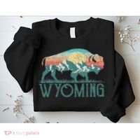 Bison Buffalo Retro Wyoming Wy Mountains Retro Sweatshirt thumb 2