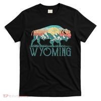 Bison Buffalo Retro Wyoming Wy Mountains Retro T-Shirt thumb 0