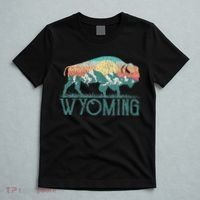 Bison Buffalo Retro Wyoming Wy Mountains Retro T-Shirt thumb 5