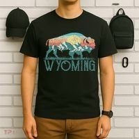 Bison Buffalo Retro Wyoming Wy Mountains Retro T-Shirt thumb 6
