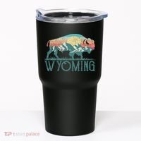 Bison Buffalo Retro Wyoming Wy Mountains Retro Tumbler thumb 0