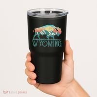 Bison Buffalo Retro Wyoming Wy Mountains Retro Tumbler thumb 2