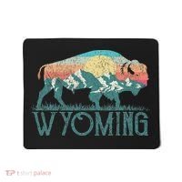 Bison Buffalo Retro Wyoming Wy Mountains Retro Mousepad thumb 0