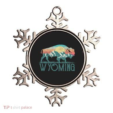 Bison Buffalo Retro Wyoming Wy Mountains Retro Ornament