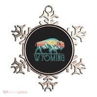 Bison Buffalo Retro Wyoming Wy Mountains Retro Ornament thumb 0