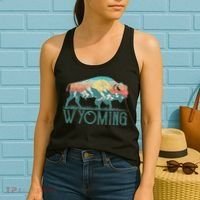 Bison Buffalo Retro Wyoming Wy Mountains Retro Women's Tank Top thumb 2