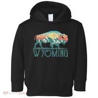 Bison Buffalo Retro Wyoming Wy Mountains Retro Toddler Hoodie thumb 0