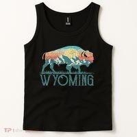 Bison Buffalo Retro Wyoming Wy Mountains Retro Tank Top thumb 2