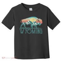 Bison Buffalo Retro Wyoming Wy Mountains Retro Toddler T-Shirt thumb 0