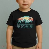 Bison Buffalo Retro Wyoming Wy Mountains Retro Toddler T-Shirt thumb 2