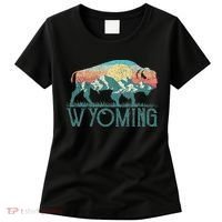 Bison Buffalo Retro Wyoming Wy Mountains Retro Women's T-Shirt thumb 0