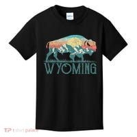 Bison Buffalo Retro Wyoming Wy Mountains Retro Kids T-Shirt thumb 0