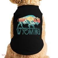 Bison Buffalo Retro Wyoming Wy Mountains Retro Doggie Tank thumb 0