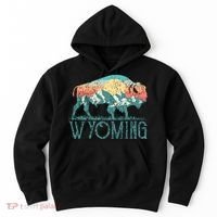 Bison Buffalo Retro Wyoming Wy Mountains Retro Hoodie thumb 0