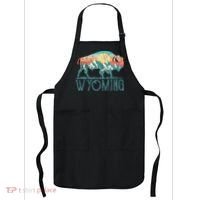 Bison Buffalo Retro Wyoming Wy Mountains Retro Apron thumb 0