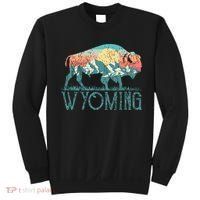 Bison Buffalo Retro Wyoming Wy Mountains Retro Sweatshirt thumb 0