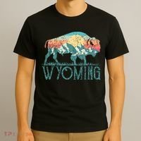 Bison Buffalo Retro Wyoming Wy Mountains Retro T-Shirt thumb 3