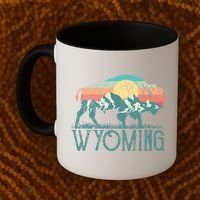Bison Buffalo Retro Wyoming Wy Mountains Retro Coffee Mug thumb 2