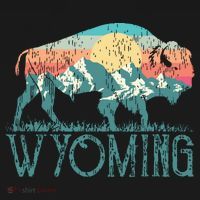 Bison Buffalo Retro Wyoming Wy Mountains Retro Women's Hoodie thumb 2
