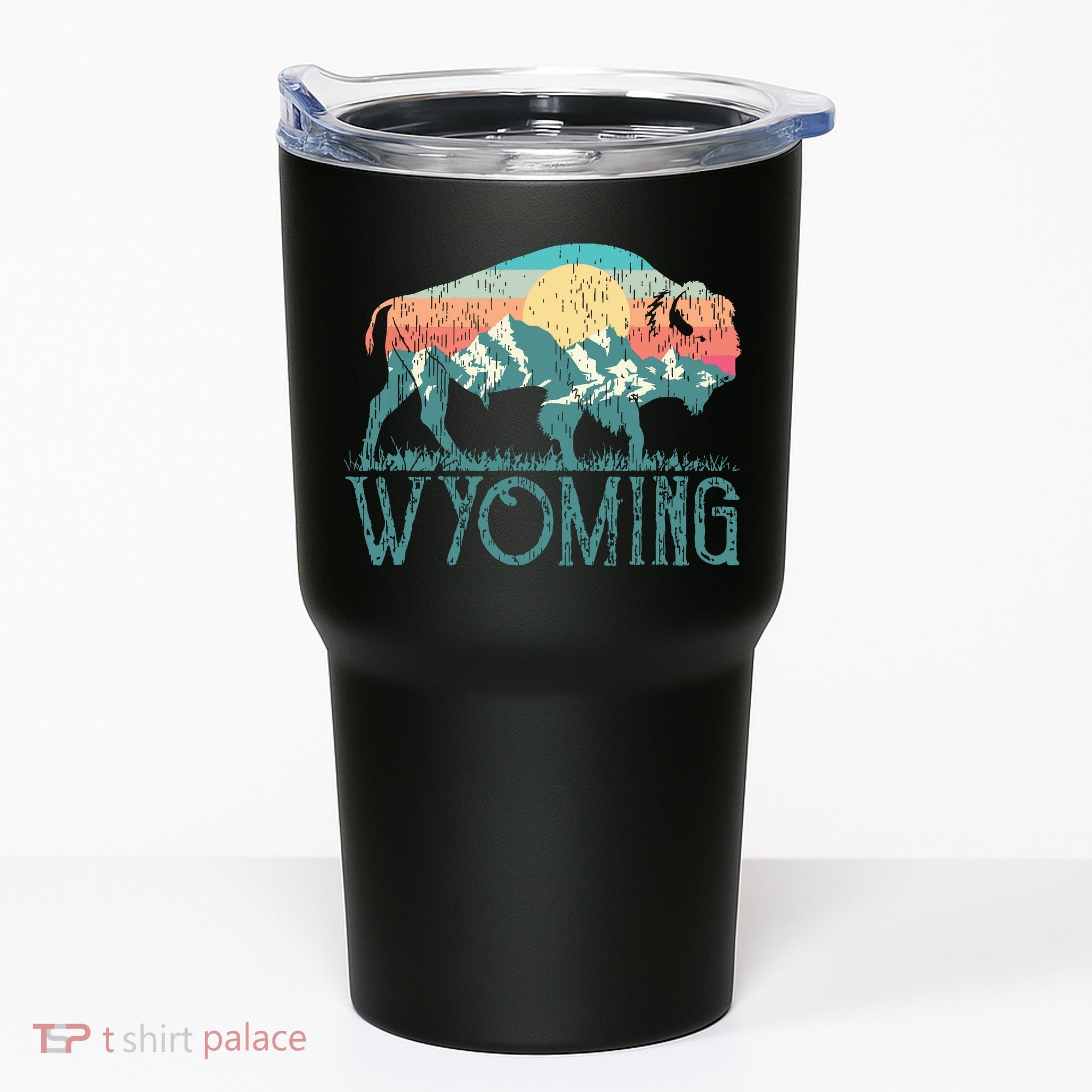 Bison Buffalo Retro Wyoming Wy Mountains Retro Tumbler