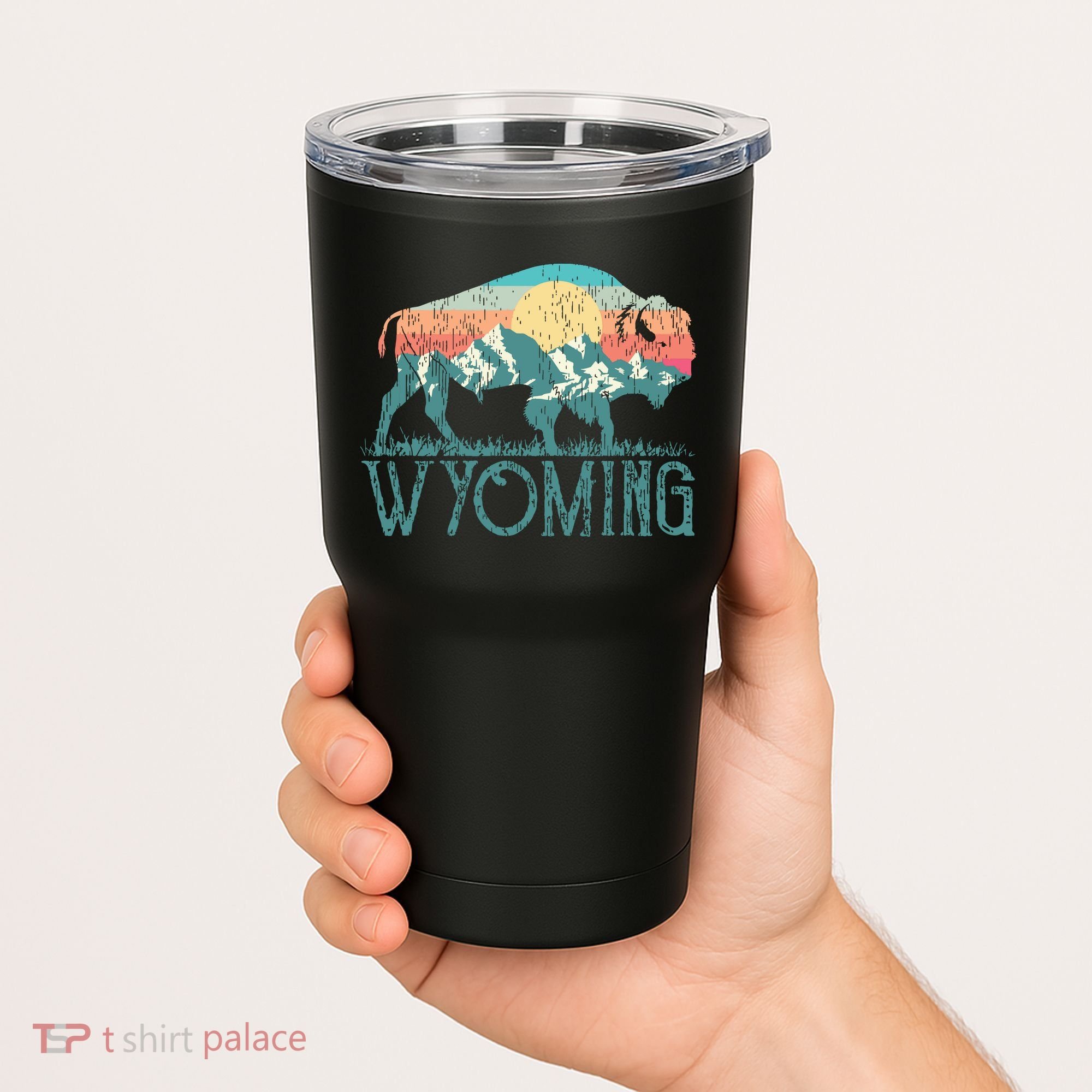 Bison Buffalo Retro Wyoming Wy Mountains Retro Tumbler