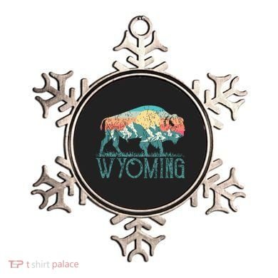 Bison Buffalo Retro Wyoming Wy Mountains Retro Ornament