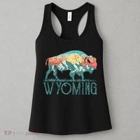 Bison Buffalo Retro Wyoming Wy Mountains Retro Women's Tank Top thumb 3