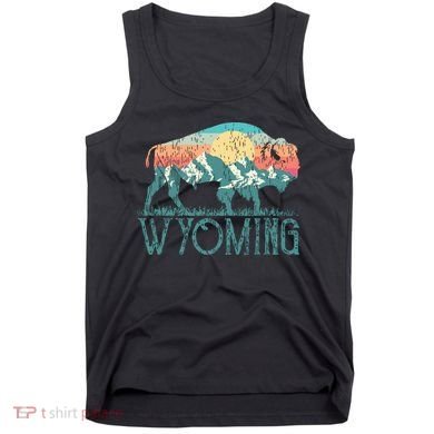 Bison Buffalo Retro Wyoming Wy Mountains Retro Tank Top