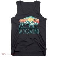 Bison Buffalo Retro Wyoming Wy Mountains Retro Tank Top thumb 0