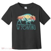 Bison Buffalo Retro Wyoming Wy Mountains Retro Toddler T-Shirt thumb 0