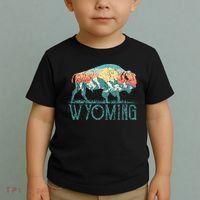 Bison Buffalo Retro Wyoming Wy Mountains Retro Toddler T-Shirt thumb 2